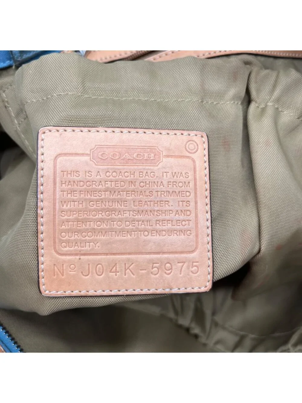 Coach Blue And Tan Fabric Diaper Bag 5975